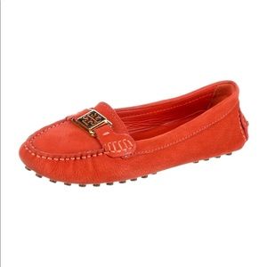Tory Burch - Orange Pebbled Leather Loafers